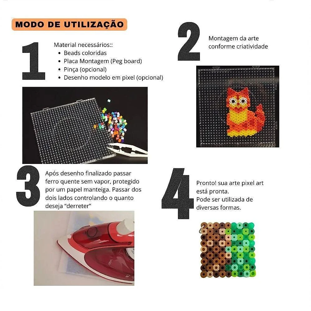 Kit Hama Beads 2,6mm 28000un 48 Cores com Acessórios para Pixel Art Tienda Online