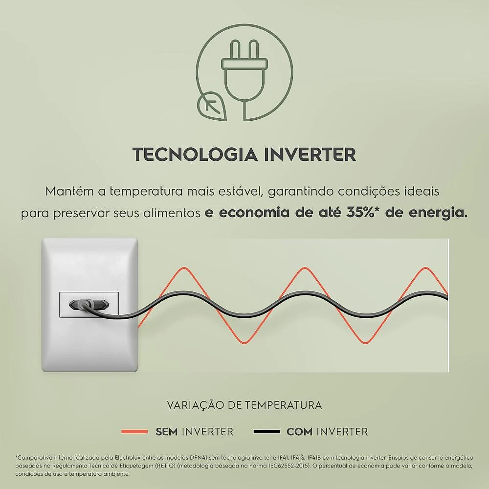 Geladeira electrolux if41s frost free duplex 380l autosense inverter inox look econômica silenciosa 110