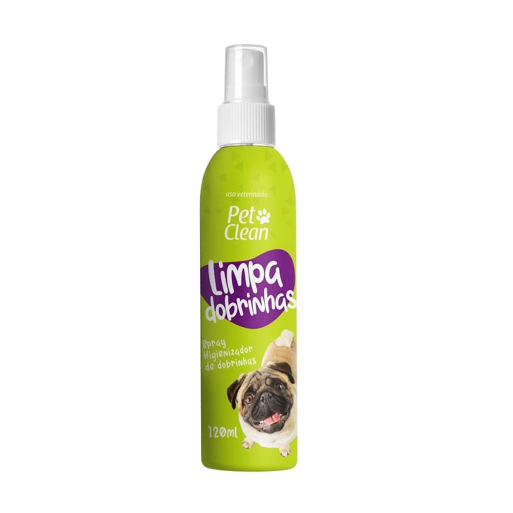 Spray Higiênizador Pet Clean Limpa Dobrinhas - 120 mL