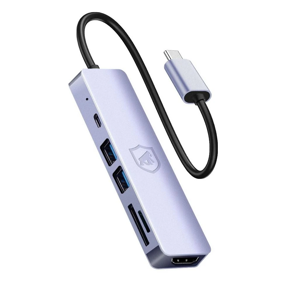 Adaptador Multifuncional 6 em 1 - HDMI / USB-C / Hub Usb 3.0 - Gshield