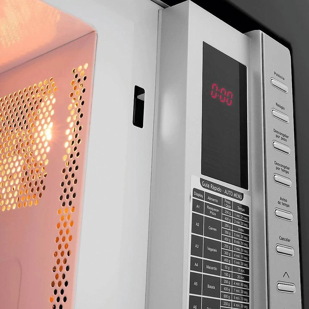 Micro-ondas Fischer Fit Line Embutir 25l Moldura Preta 220V Com Função Descongelar 34915(98444)