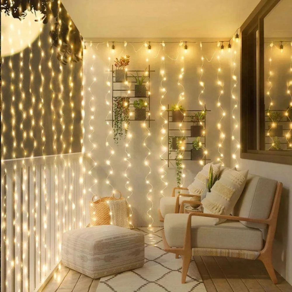 Cortina De Led Decoração Com Controle Natal