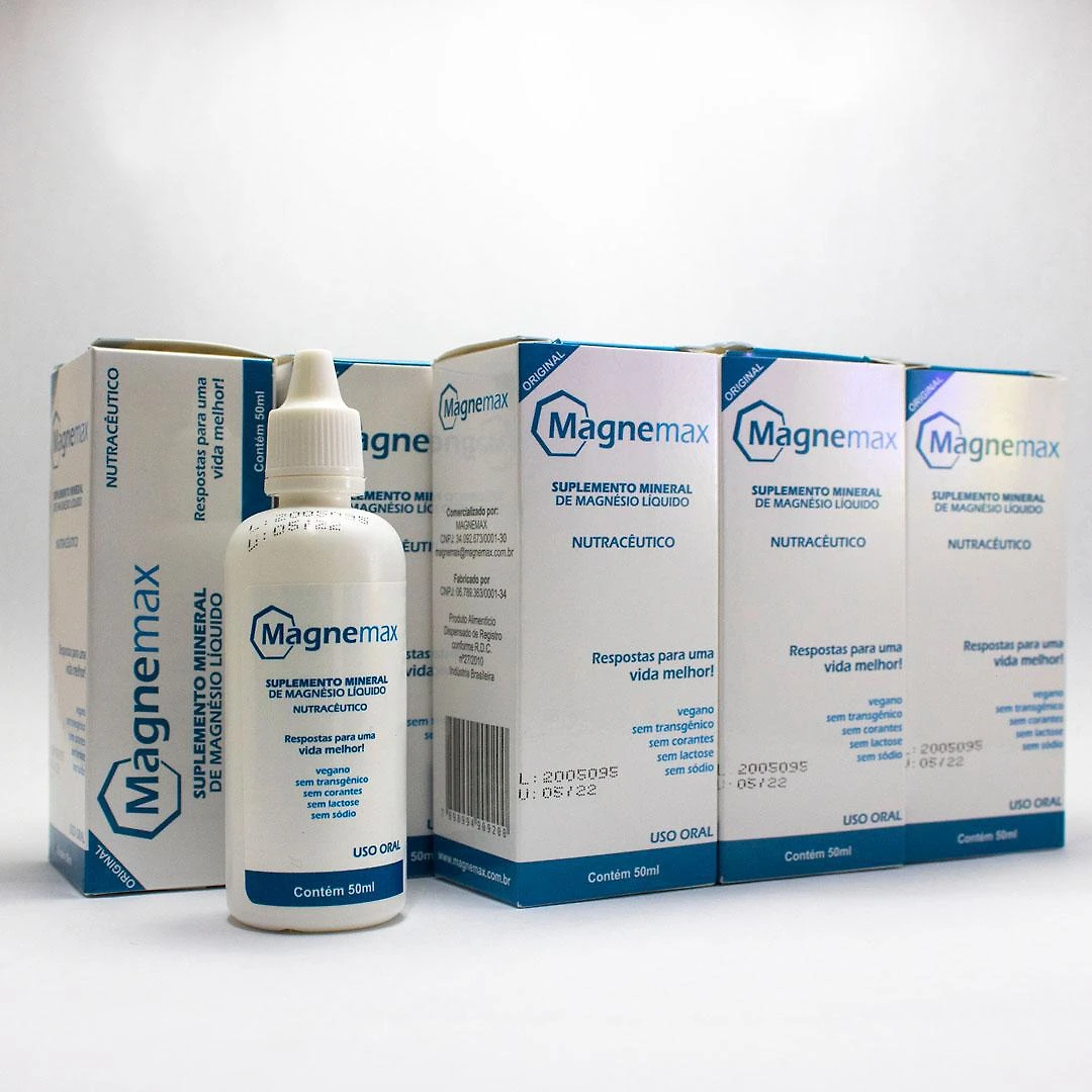 Miniatura Kit 6 Cloreto De Magnésio Gotas Magnemax Nutracêutico 50Ml