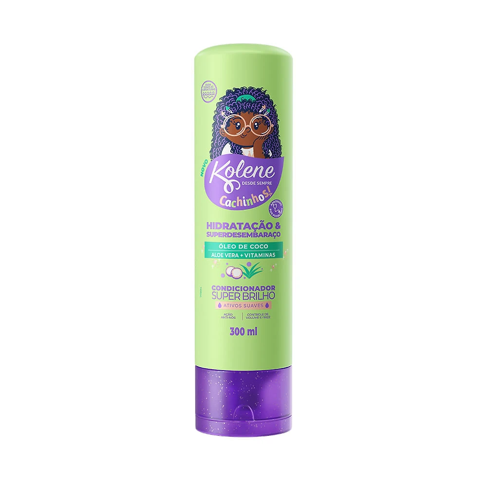 Condicionador Kolene Cachinhos Super Brilho Óleo de Coco Aloe Vera + Vitaminas 300ml