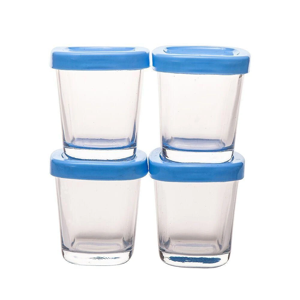 Potes De Armazenamento Para Alimentos Clingo - 4 Unidades Azuis