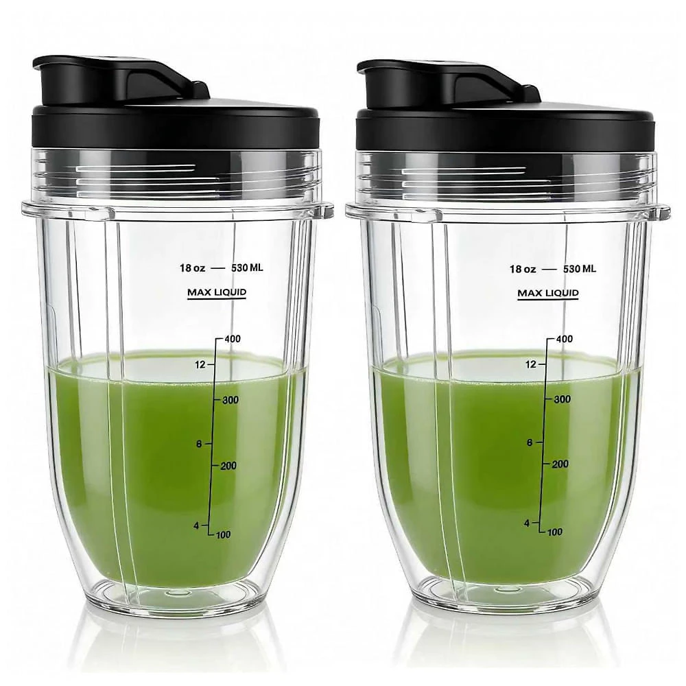 joystar Jarra de Substituição 540ml com Tampa Bico para Nutri Ninja Auto iQ - Pack 2