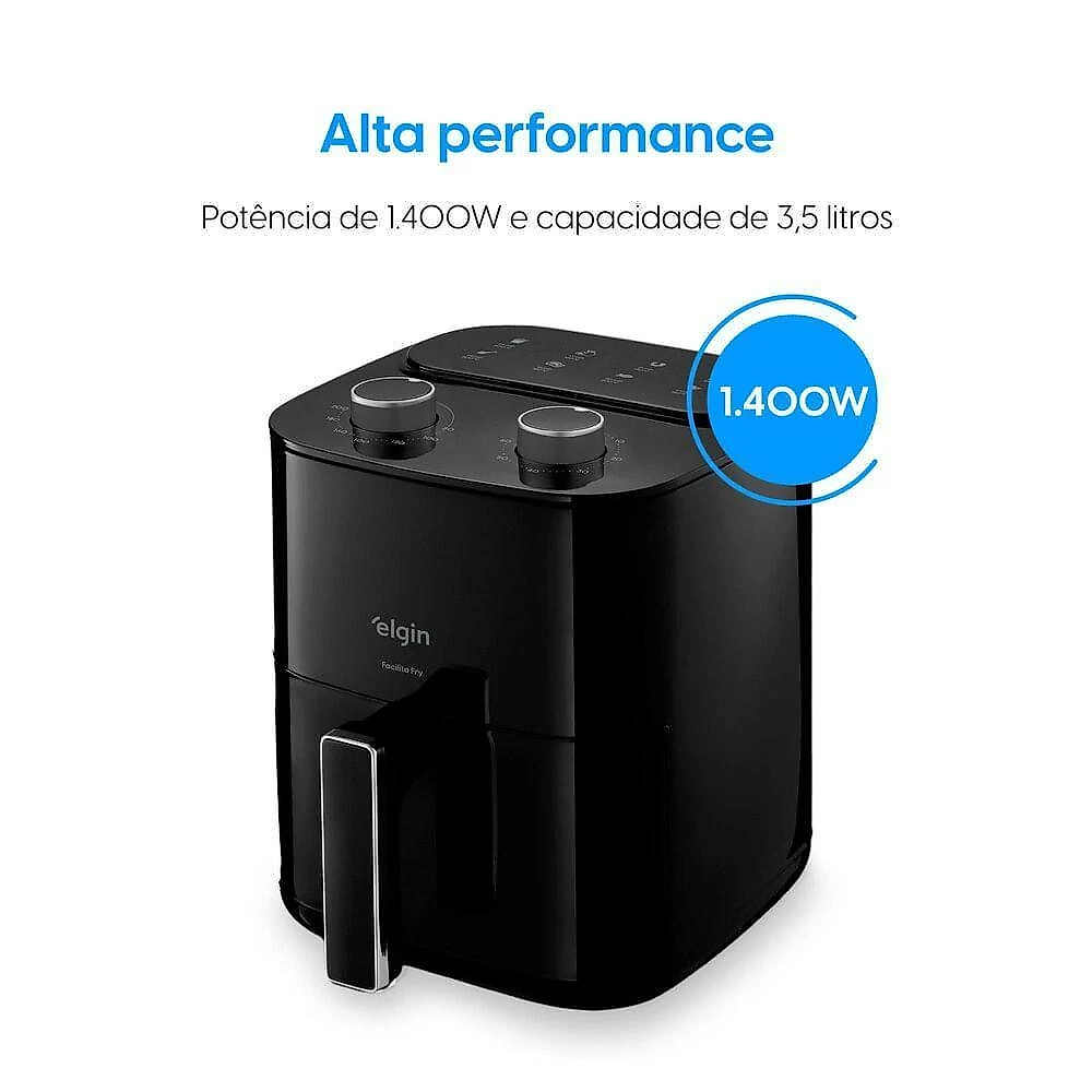 Fritadeira sem Óleo Air Fryer Elgin Facilita Fry AFG35 3,5L 1400W Preto 110V