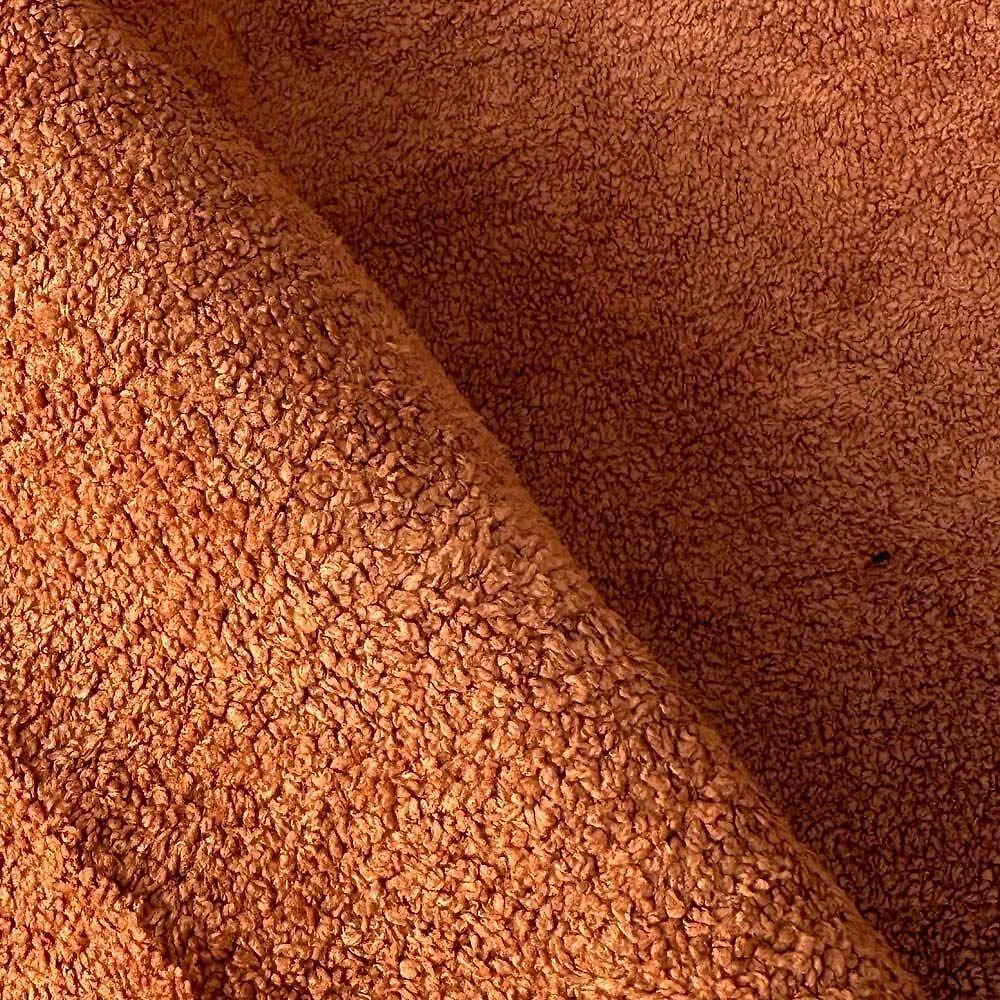 Tecido Rústico Bouclê Terracota Para Poltrona Puff Cabeceira Estofados Decoração T02 Metro