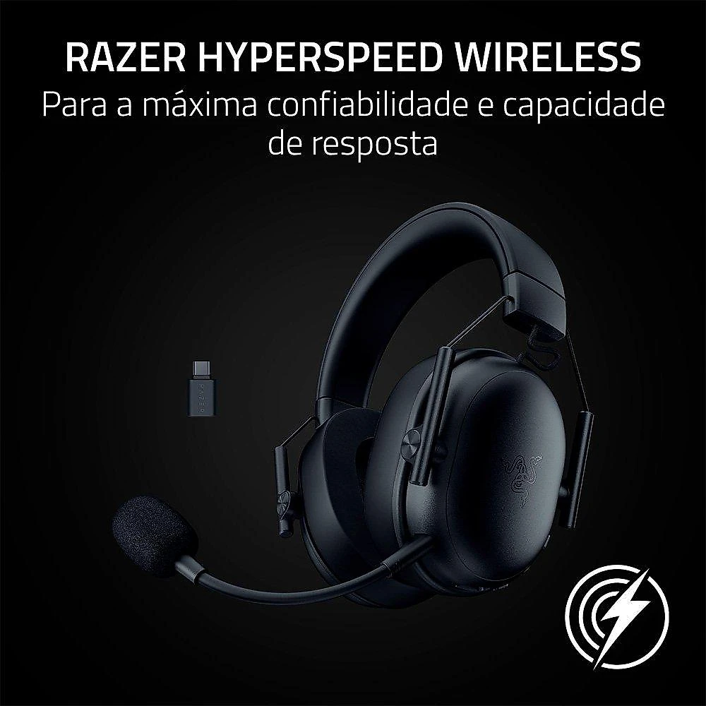 Headset Sem Fio Gamer Razer Blackshark V3 X HyperSpeed, Drivers 50mm, Ultra-Leve, Preto - RZ04-05420100