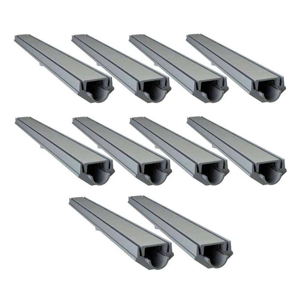 Kit 10 Grelha Invisível Oculta Caixa Coletora 100x8cm Cinza GDA