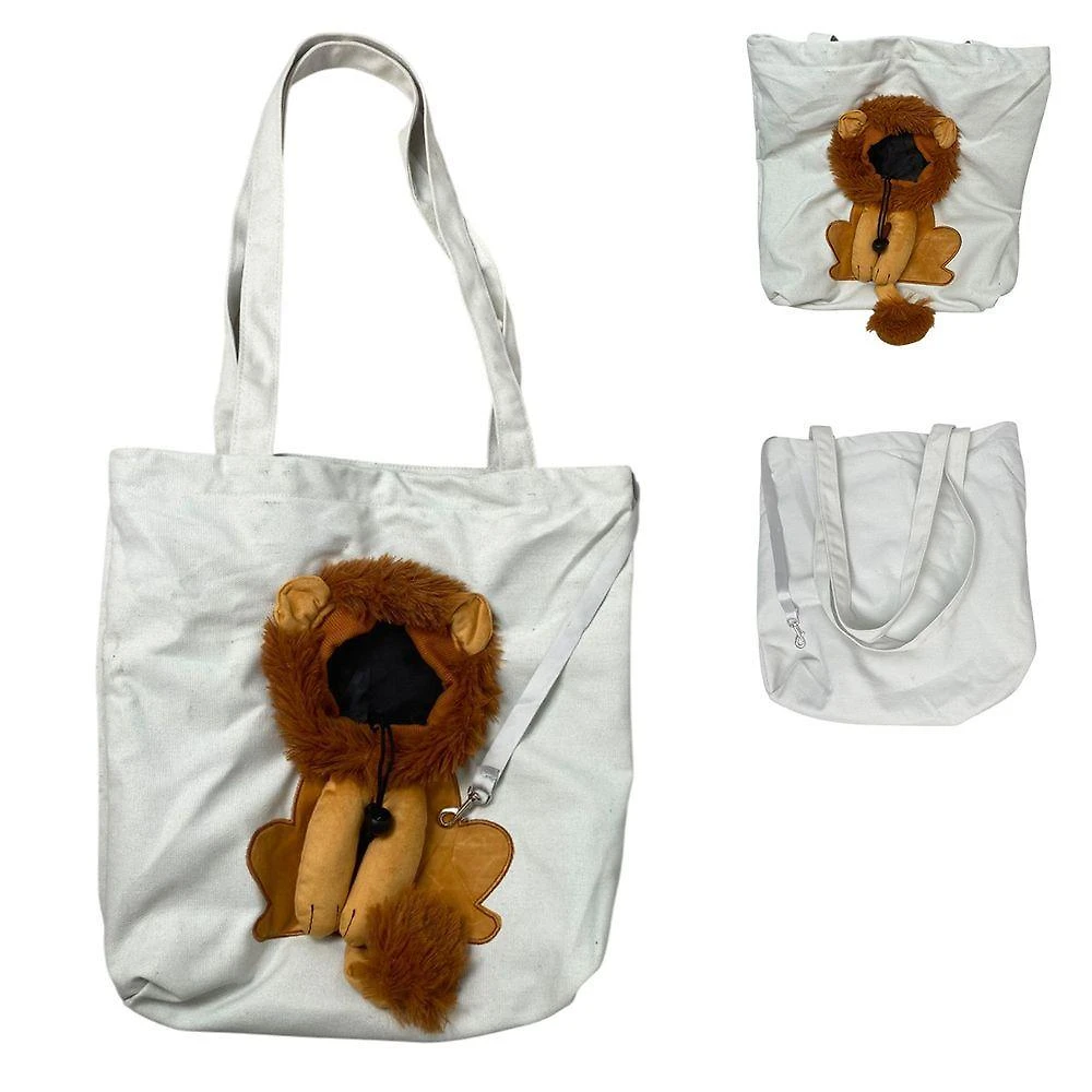 Bolsa de Transporte Pets AB Mídia BSL3905 Estampa Leão Náilon Cinza