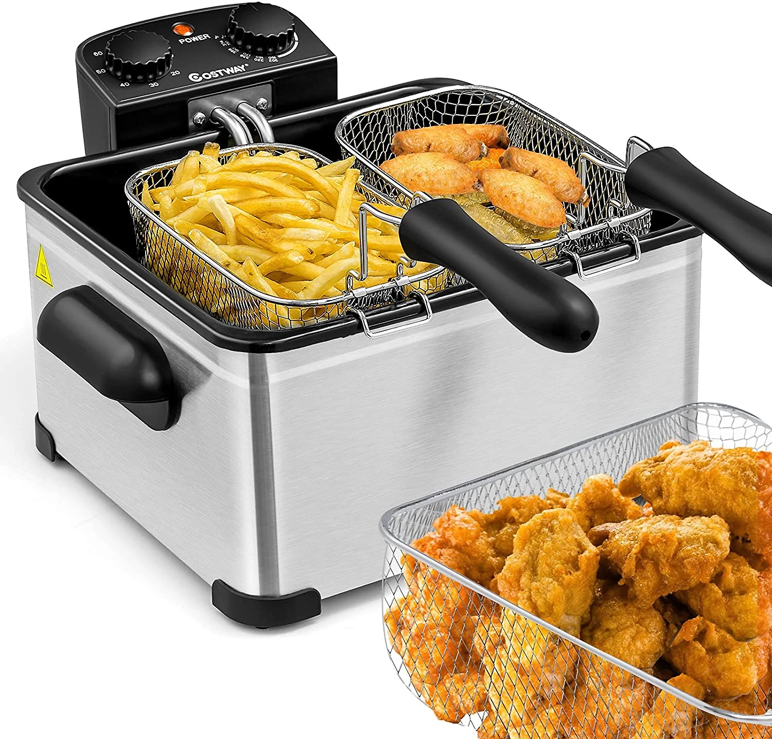 COSTWAY Fritadeira Elétrica Industrial a Óleo 5L com C