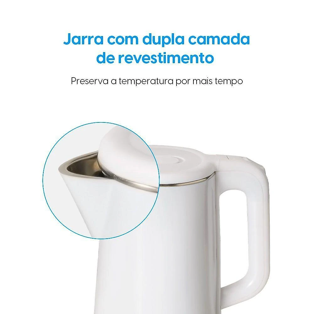 Chaleira Elétrica Elgin Slim 1200W 1,8L Branco 110V