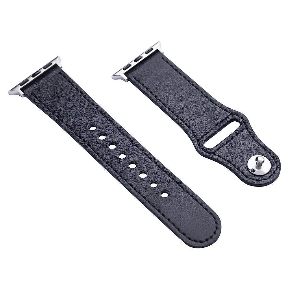 Pulseira De Couro Para Apple Watch 38 / 40 / 41Mm - Preta - Gshield