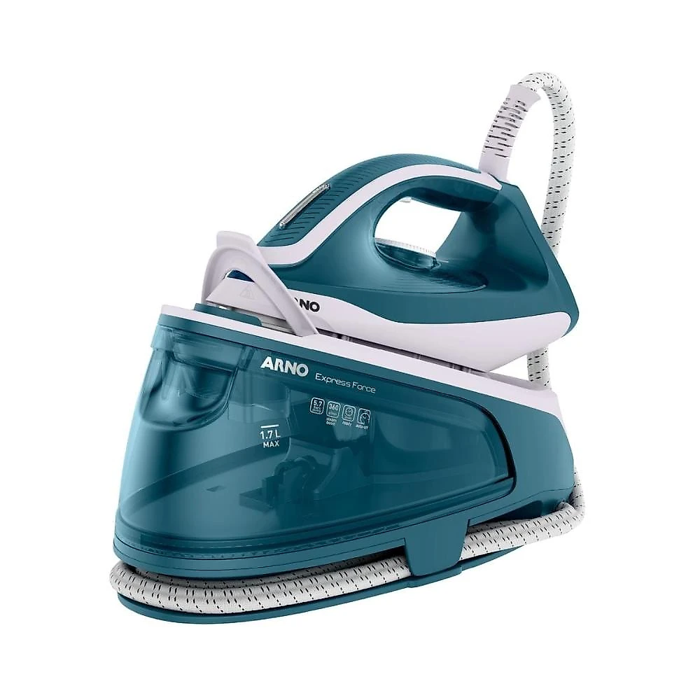 Ferro com estação de vapor arno express force 1700w 5,7 bars azul 110