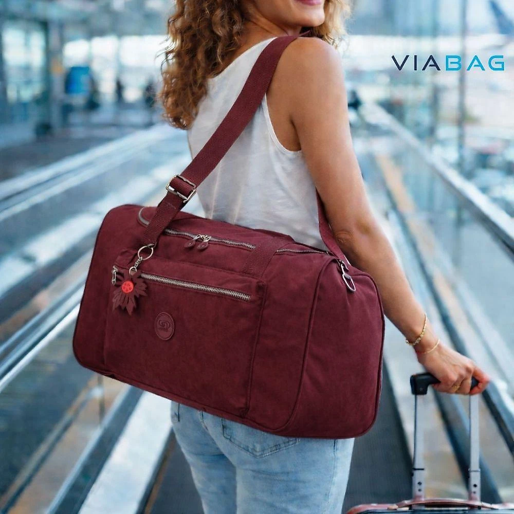 Sacola Viagem Bolsa Academia Fitness Feminina Pequena Mala De Mão Em Crinckle - Madrid Bordo