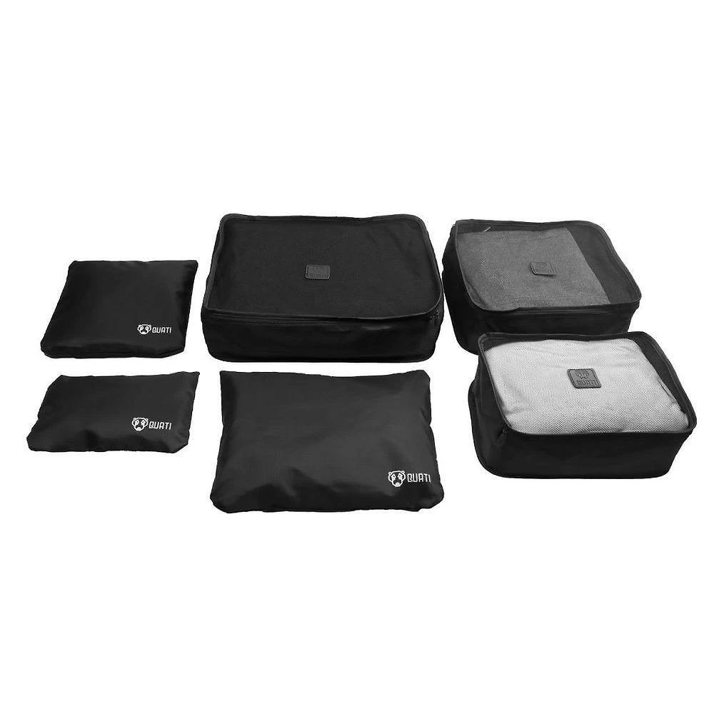 Kit Organizador de Mala para Viagem Quati Travel Oxford 6 Peças Preto Adulto