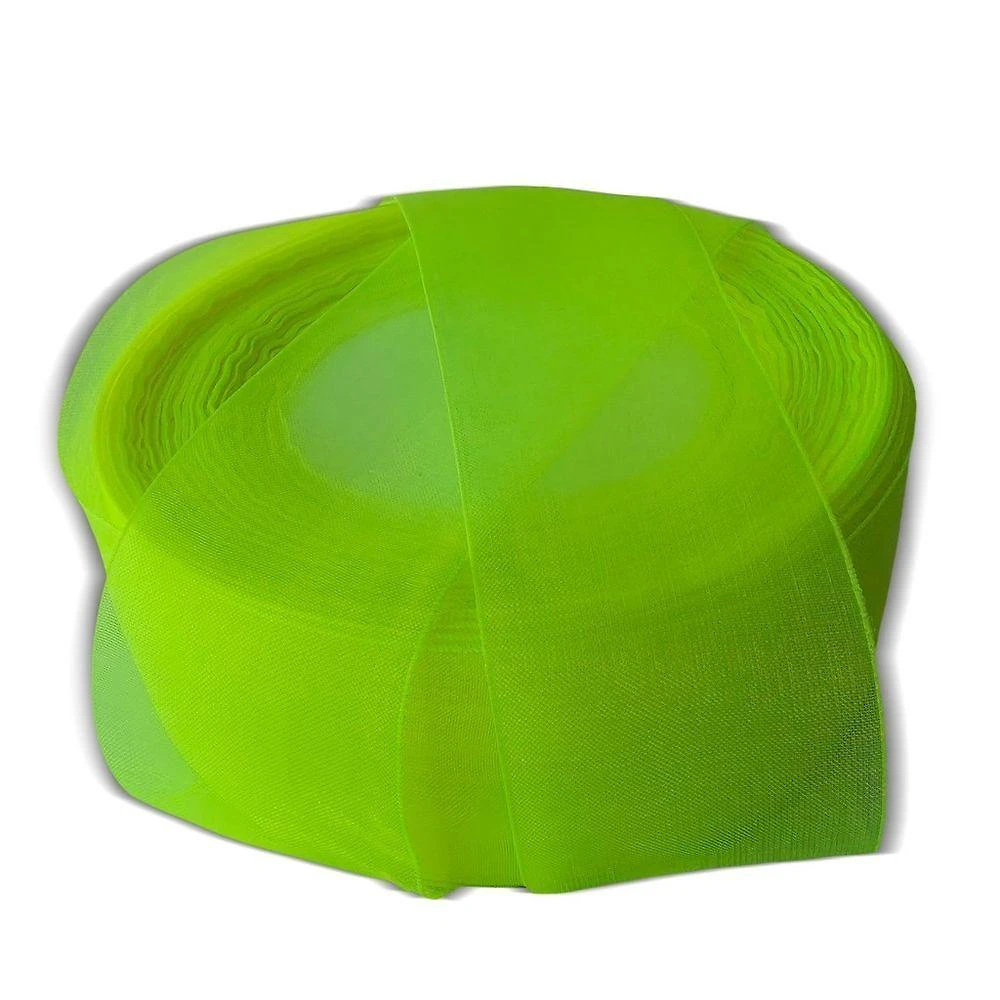 Fita de Organza Voal Premium 38mm Verde Neon Rolo 10m OEM