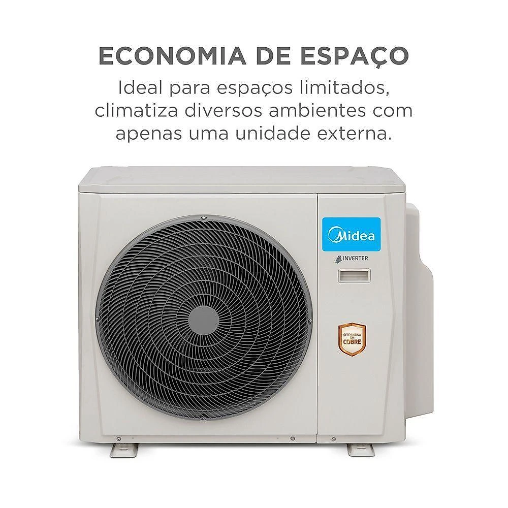 Ar condicionado tri split hw e cassete 1v midea 27000 btu (2x9+1x18) quente e frio 220v 38mbmta27m5