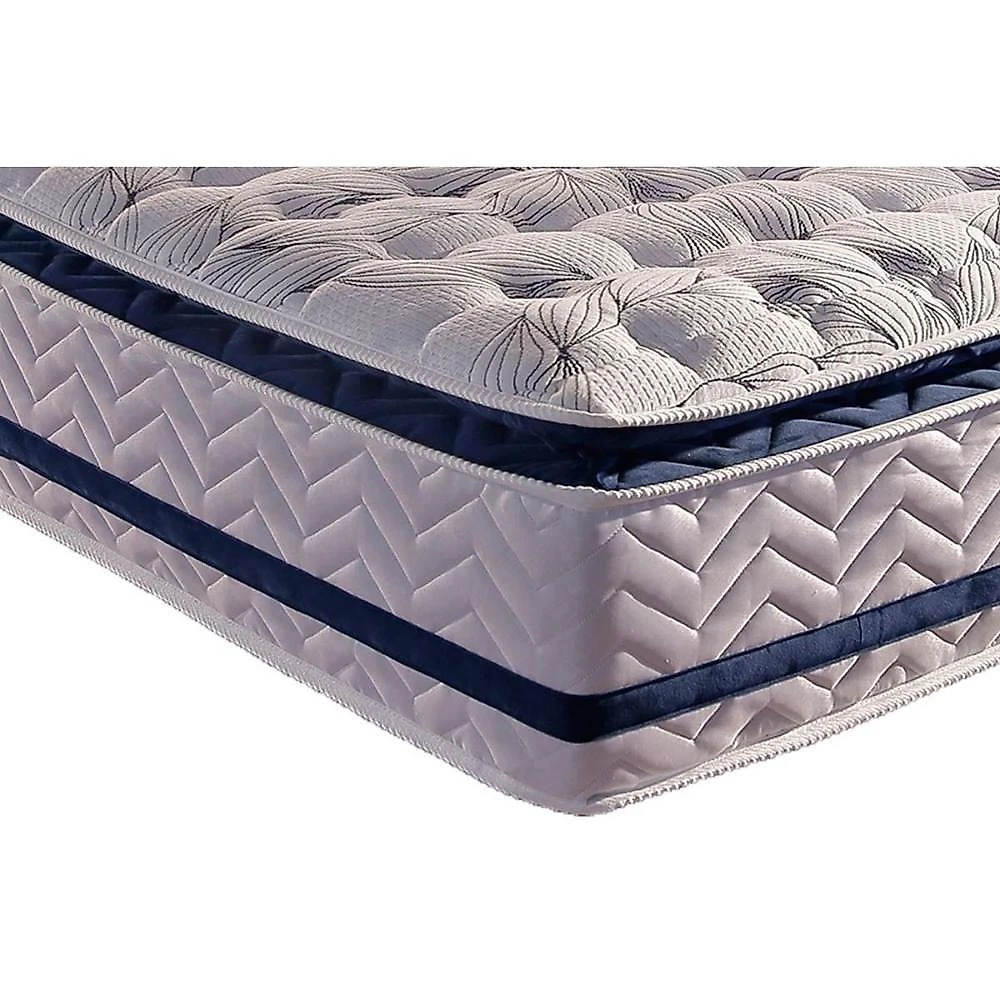 Conjunto Box Solteiro Colchão Molas Paropas Ensacadas Blue + Base Crc Rústico Black 88x188