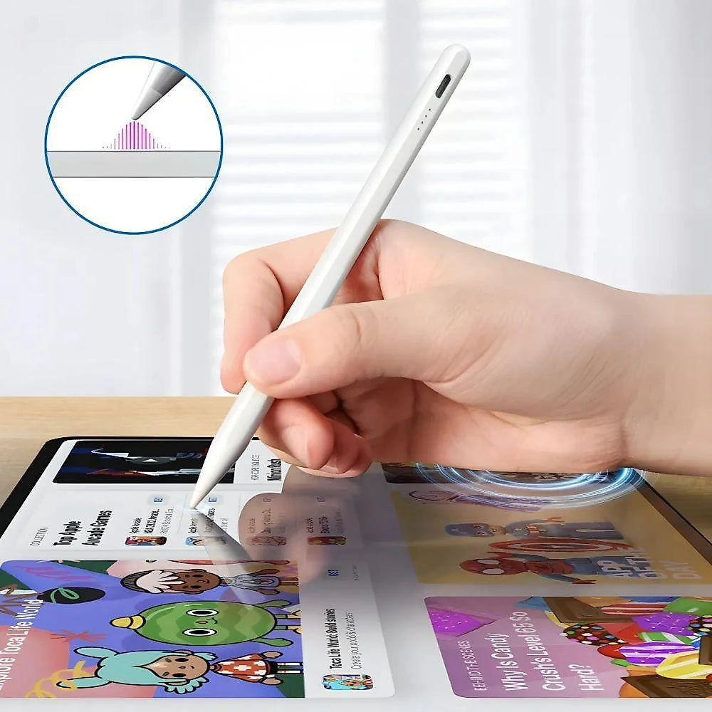 Caneta Stylus Digital Universal Touch Ponta Fina 1,5mm Escrita Precisa Recarregável Utimix