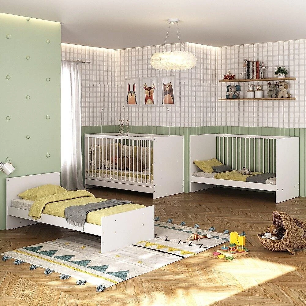 Miniatura Berço 3 em 1 com Colchão Incluso Multimóveis MP0527GC Branco