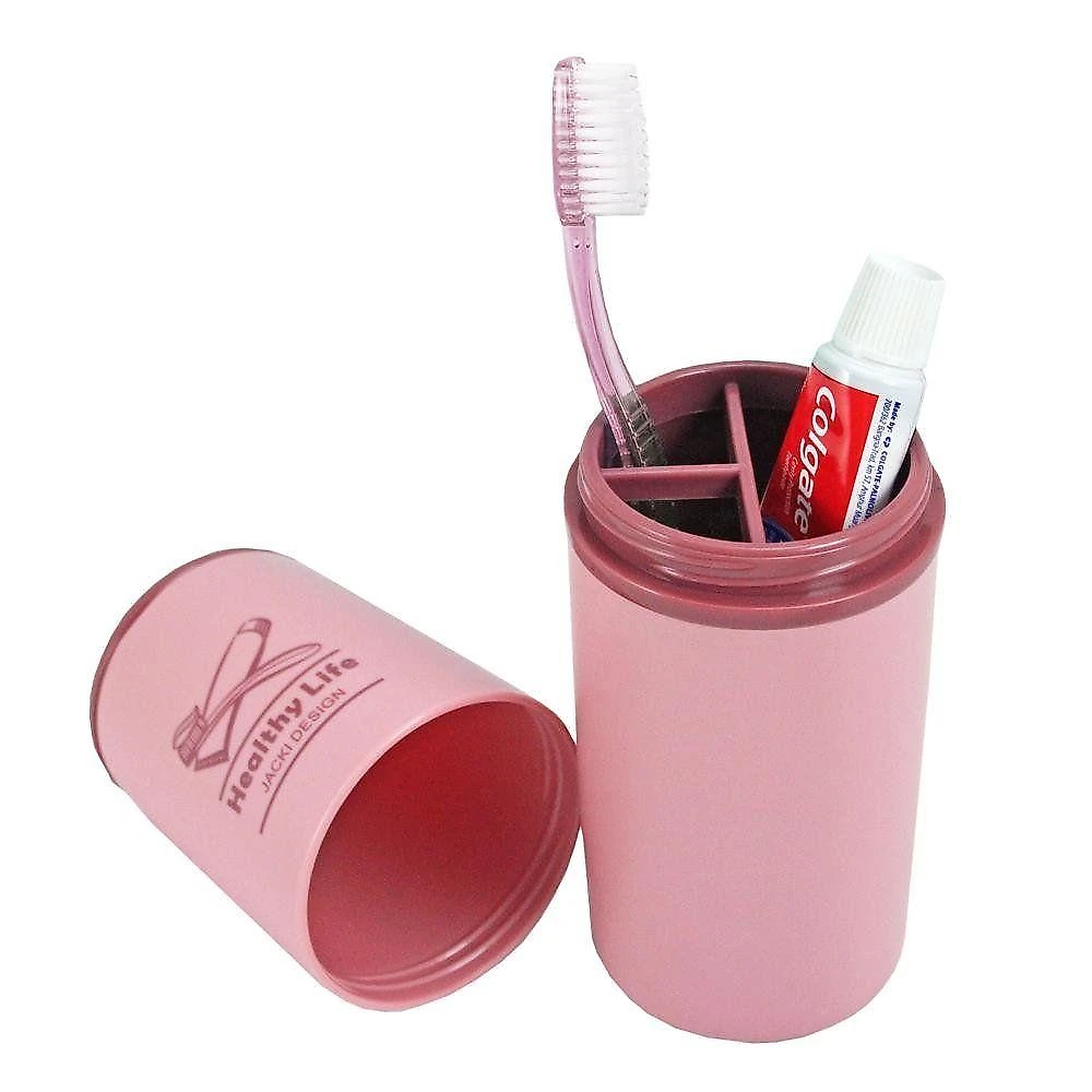 Kit Bolsa De Viagem + Porta Escova De Dente + Frascos De Viagem 10 Peças Rosa