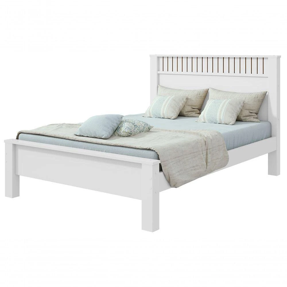 Cama Casal Athenas com Design Moderno MDF MDP Branco Móveis Lopas