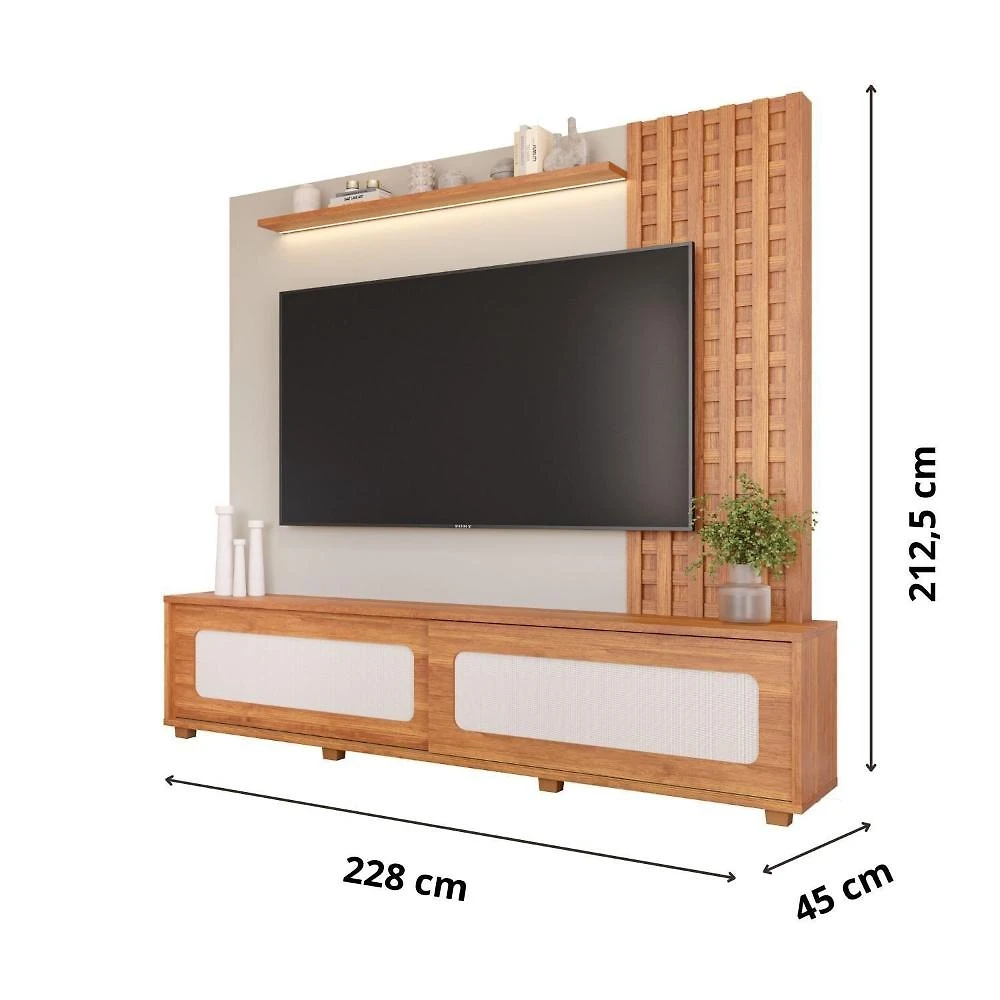 Miniatura Estante Home para Tv 85 Polegadas 100% Mdf Marrocos Cinamomo/ Off White