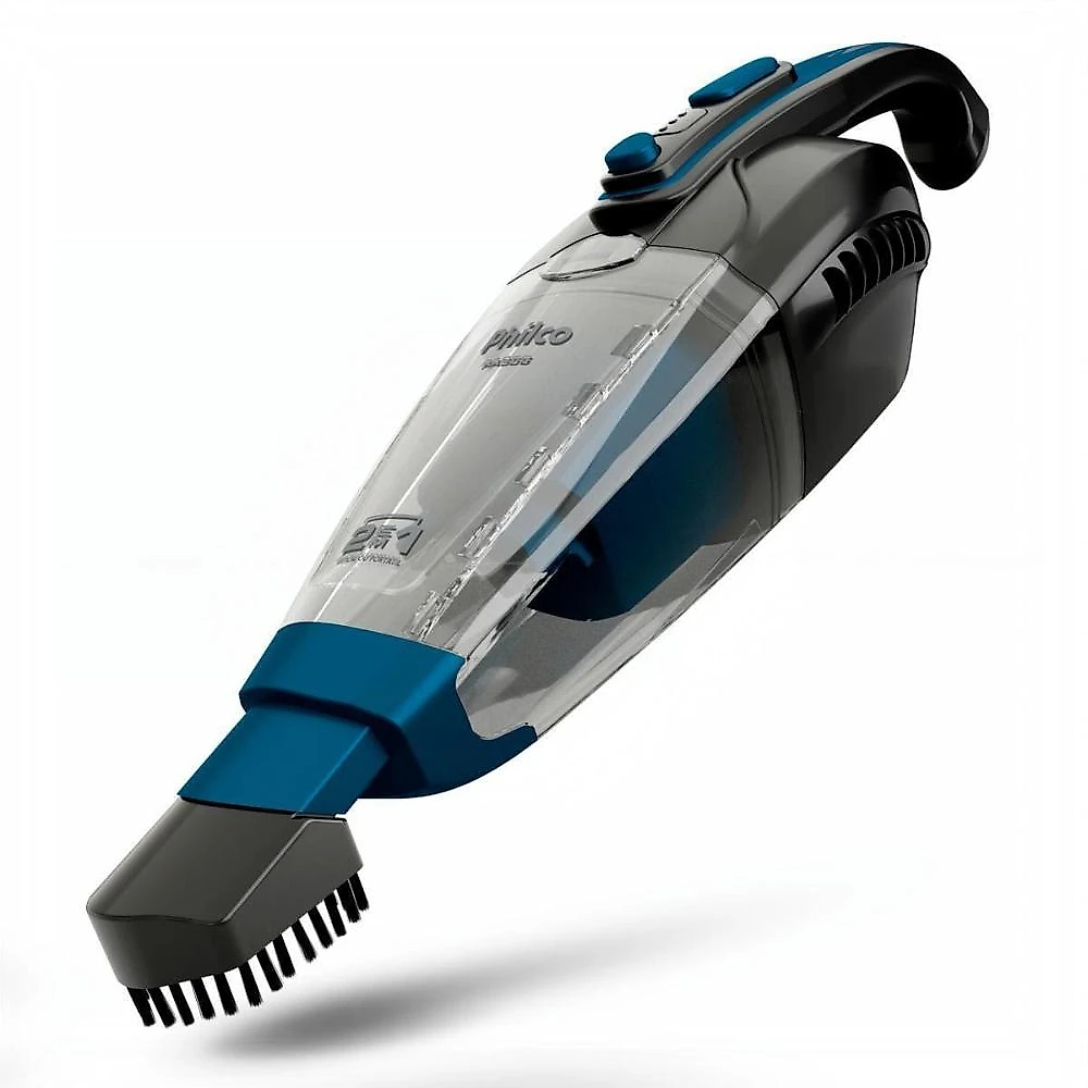 Aspirador de pó vertical sem fio philco pas56 2em1 200w bivolt cinza e azul