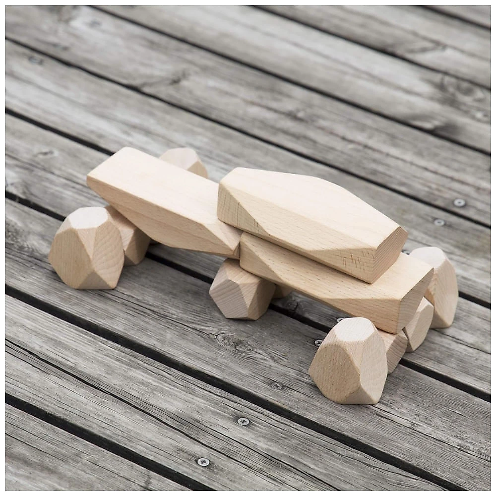 Blocos de Madeira Guidecraft Wood Stackers Pedras Naturais Multicoloridas 20 Peças G6772