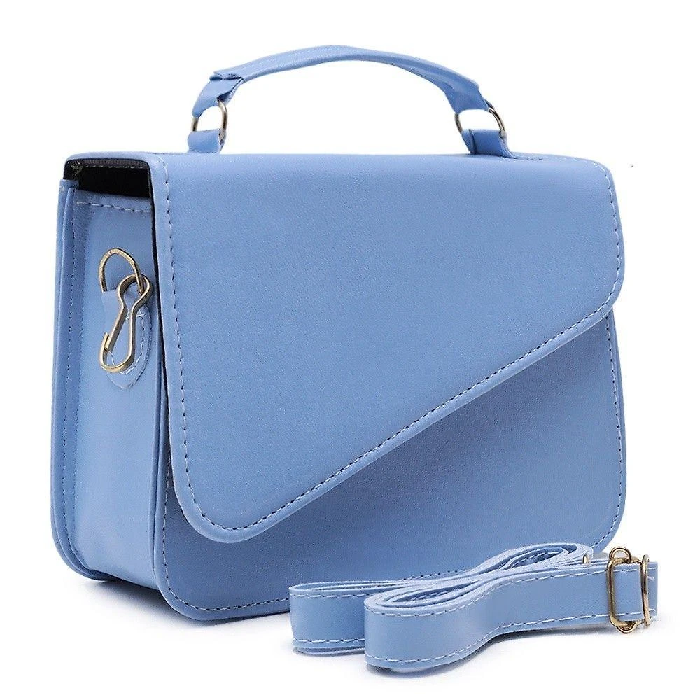 Bolsa Feminina OEM Lolita Clutch em Couro Ecológico 14x17x6 Azul para Uso Diário