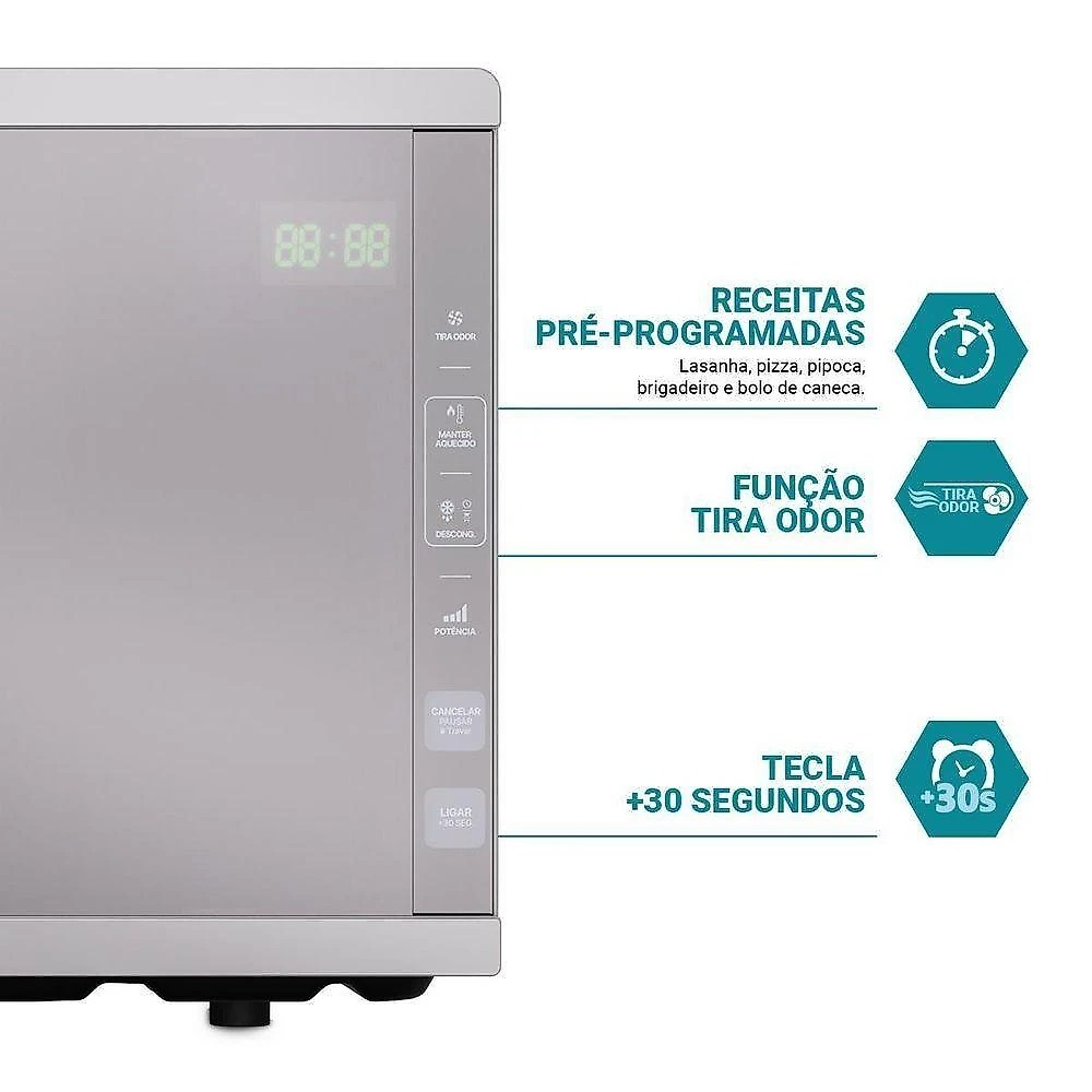 Micro-ondas Bancada Philco PMO38T 33L 1400W Inox Espelhado 110V