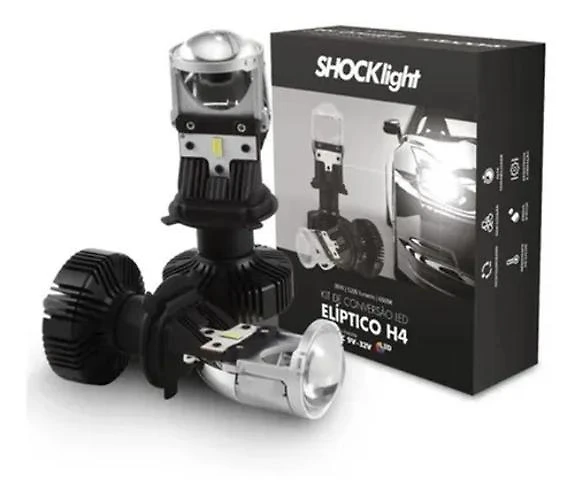 Miniatura Lâmpada De Led H4 Mini Projetor Canhão Eliptico Shocklight