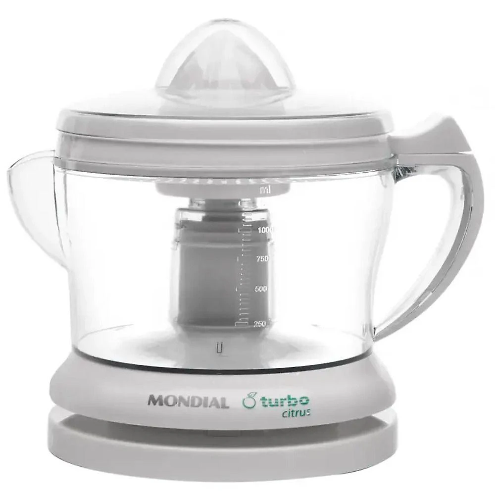 Espremedor de Frutas Turbo Citrus - 0190 01 com Motor Reversível Branco Mondial 1,25L