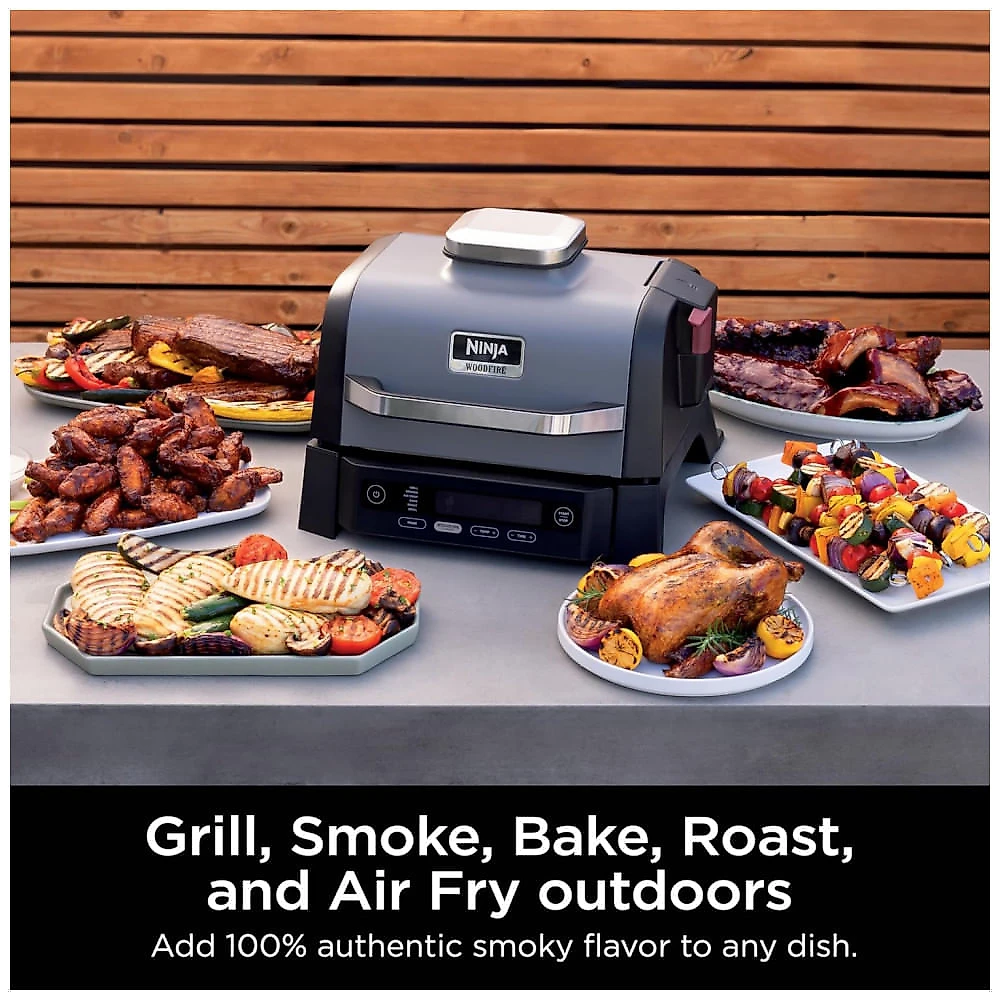 Churrasqueira Elétrica Ninja Woodfire Outdoor Grill & Smoker 6 em 1 OG321 1760W 110V
