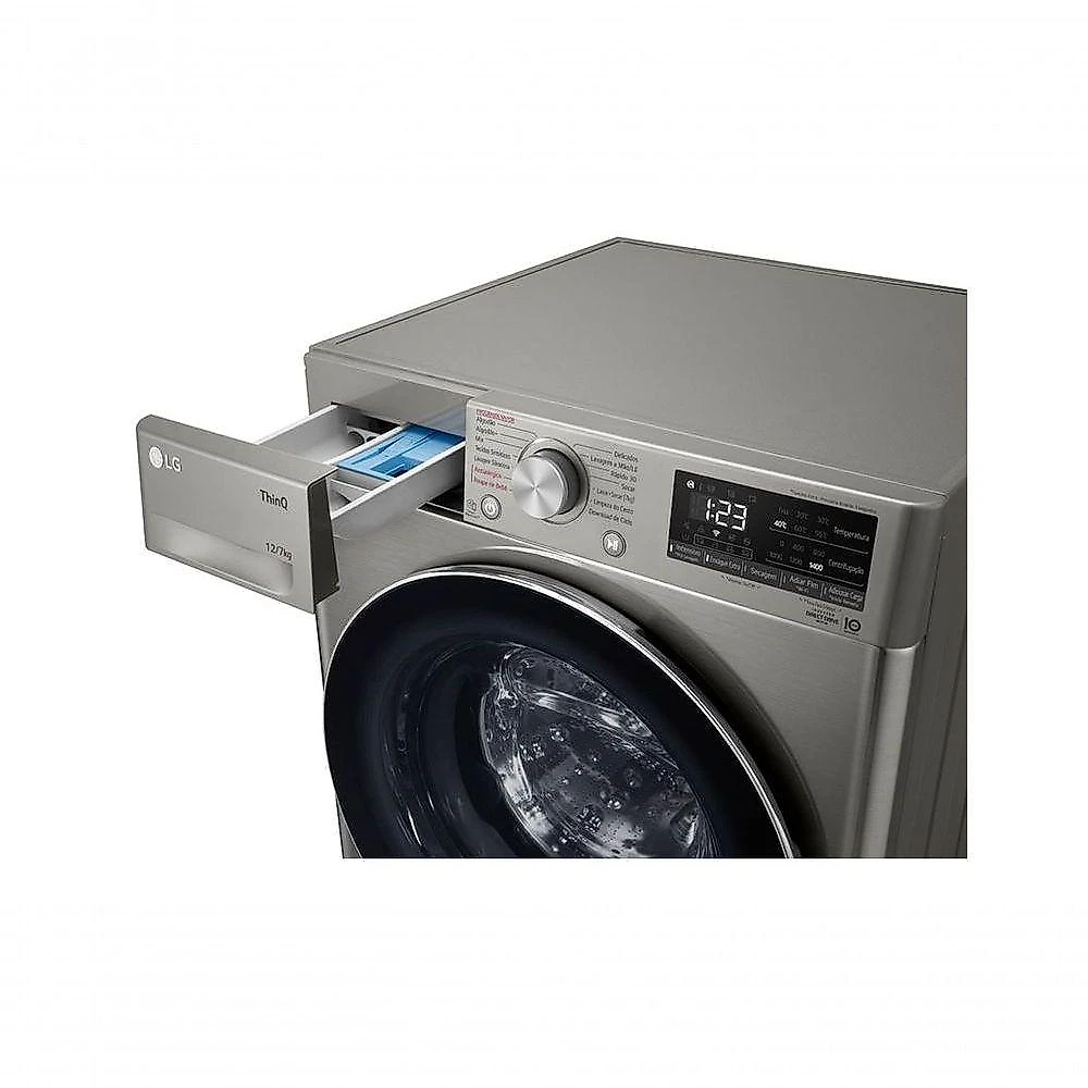 Lava e Seca Smart LG VC4 12kg Inox Look com Inteligência Artificial AIDD CV5012PC4A 220V