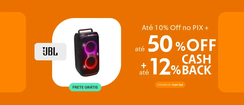 Até 12% de cashback na JBL