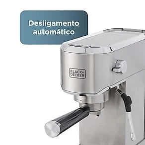Cafeteira Espresso Black+Decker CEA1200G Gourmand Gris 1200W Multifunções Inox 110V