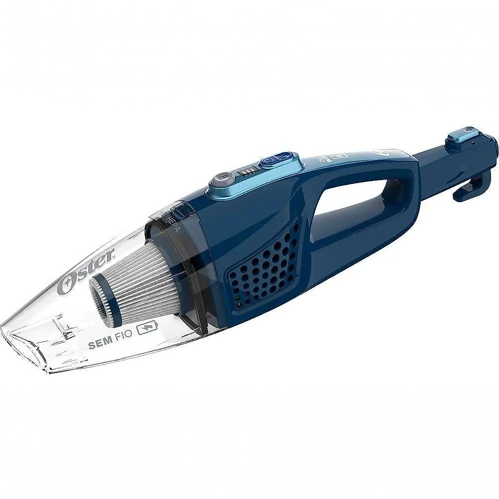 Aspirador de Po Vertical 3 em 1 sem Fio Oster OASP630 Azul Filtro HEPA Coletor 500ML Bivolt