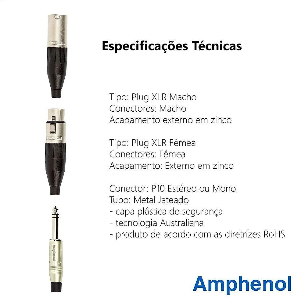 Medusa 6 Vias Montada Conectores Amphenol - 50 Metros