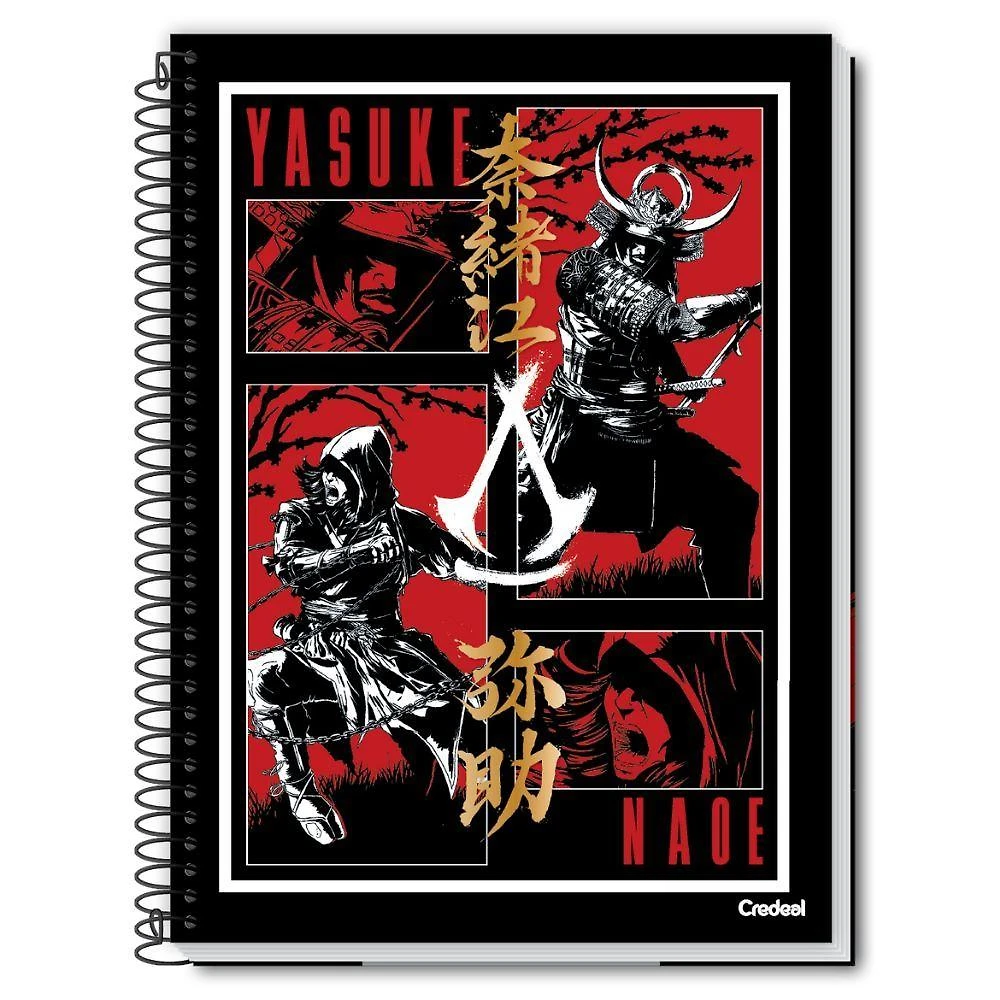Caderno Espiral Universitário Capa Dura 1 Matéria 80f Assassins Creed Credeal Estampa 2