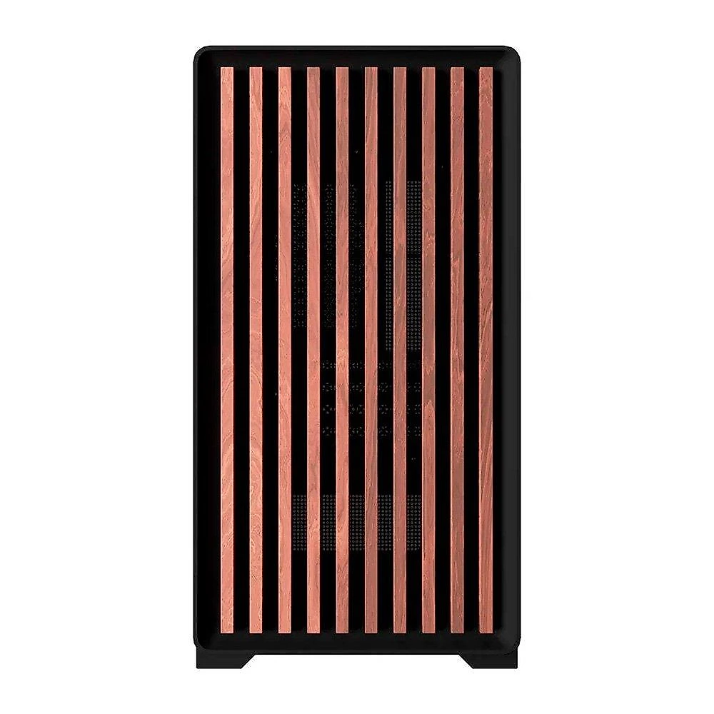 Gabinete Gamer Liketec Bambu, Micro-ATX, Painel Frontal com Detalhes em Madeira, Preto - LC-KB-BAMBU-2025-1004