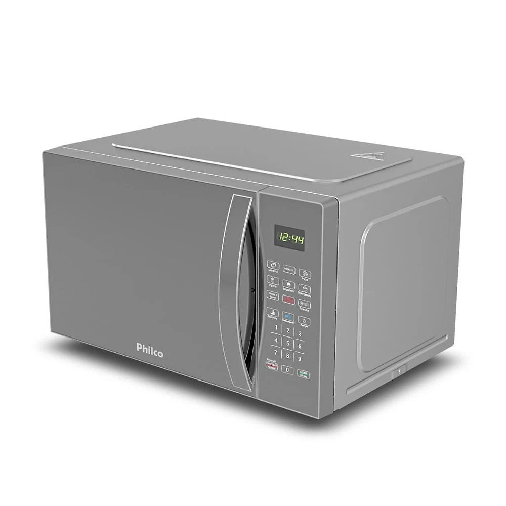 Miniatura Microondas Philco 28L PMO30S Espelhado 1100w com Função Tira Odor e 6 Receitas Pré Programadas Prata - 220V