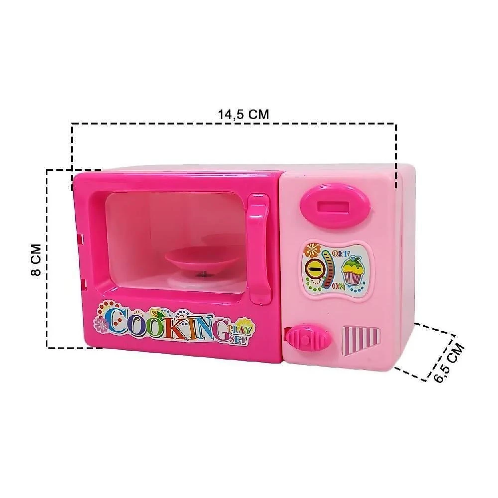 Mini Microondas Infantil Brinquedo – Cozinha Didática Para Criança Com Acessórios Mania De Casa