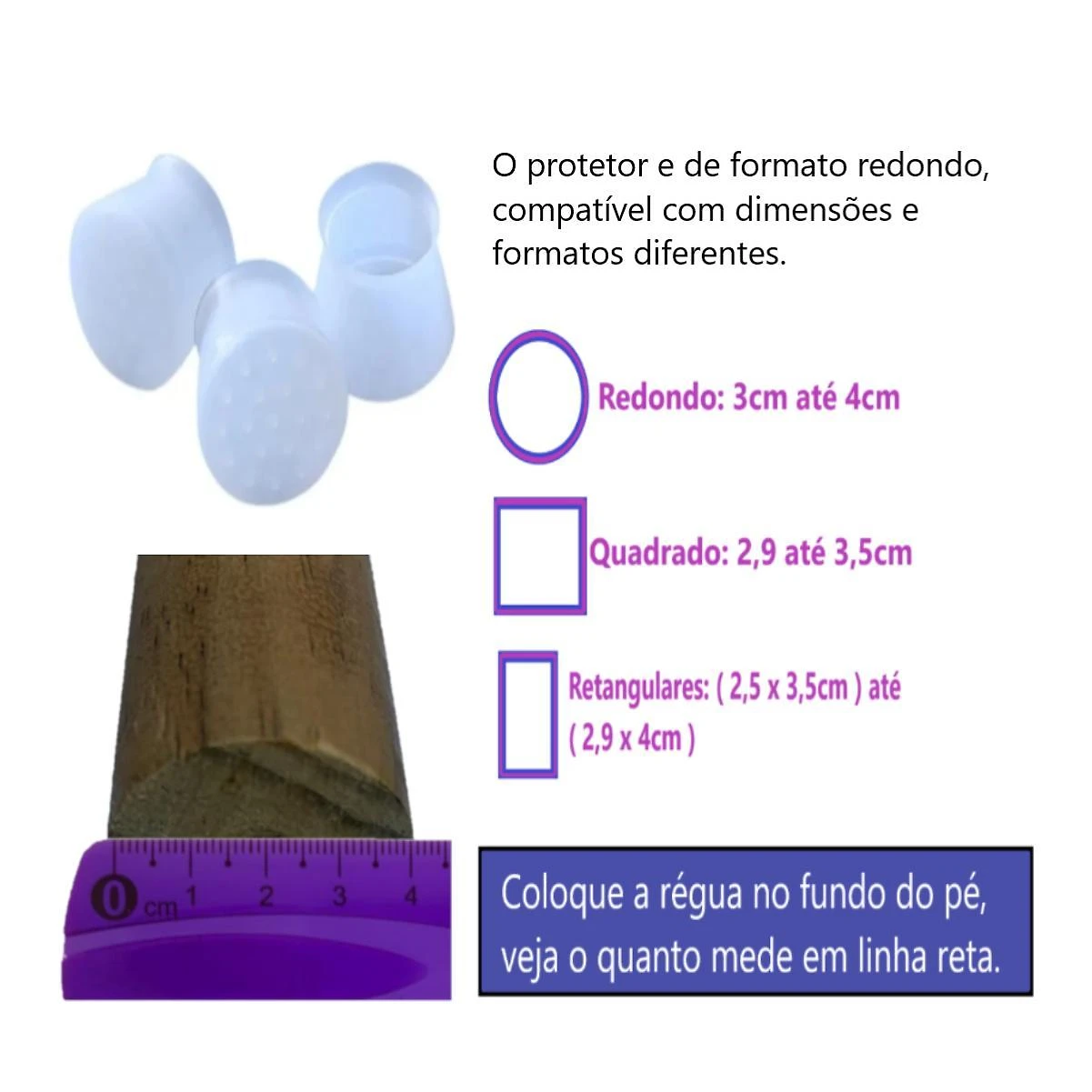Miniatura Protetor Para Pé De Cadeira Móvel Capa Silicone Impermeável
