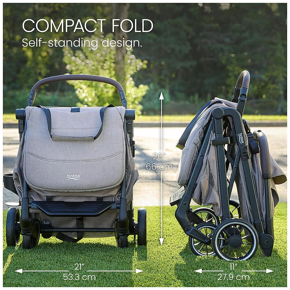 Carrinho Britax Juniper+ Teca Sistema de Viagem Compacto com Cadeirinha Compatível
