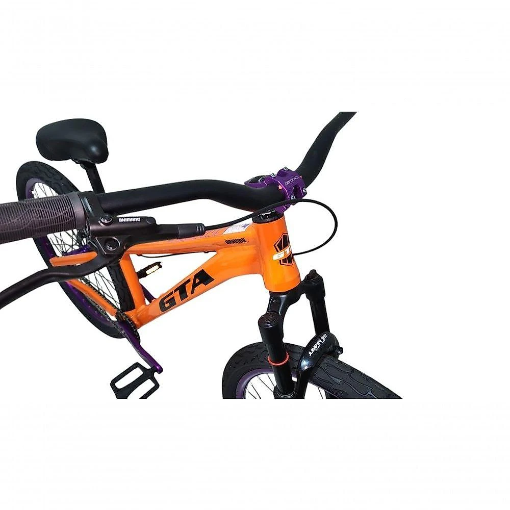Bicicleta Aro 26 Freeride Gta Gravity Freio Hidráulico Shimano Cubo K7 Barulhento Garfo C-trava Pneu Flame - Laranja