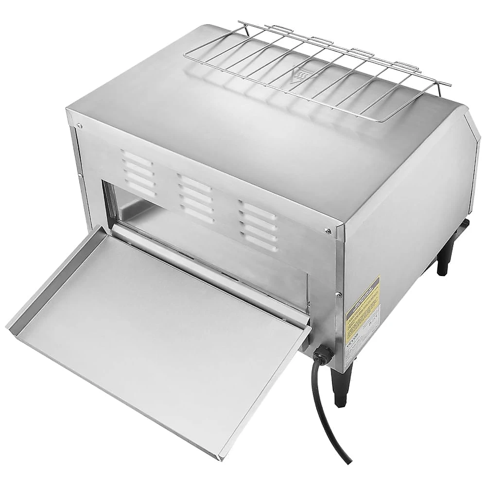 Torradeira Comercial de Esteira VEVOR 1770W, 450 Fatias por Hora, Forno Elétrico Robusto, Correia de Aço Inoxidável 304 para Alimentos, Controle Duplo