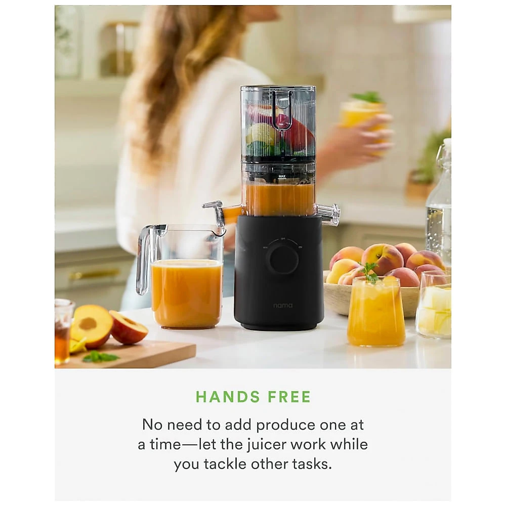 Extrator de Suco Nama J3 Compact Cold Press: Compacto, Portátil, Operação sem as Mãos, Leve, Zero Desperdício de Alimentos, Máquina de Suco Lento Mast